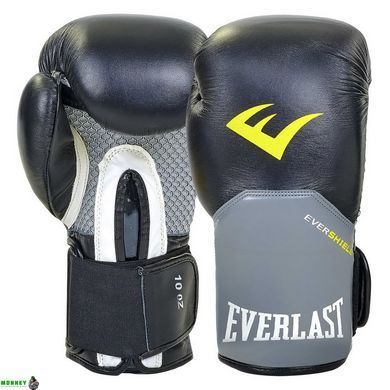 Перчатки боксерские кожаные ELS PRO STYLE ELITE BO-5228 Синий-салатовый 10 унций