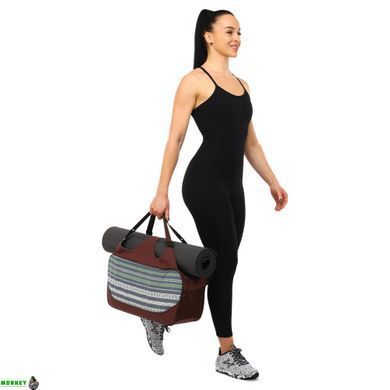 Сумка для фітнесу та йоги KINDFOLK Yoga bag SP-Sport FI-8366-3 сірий-синій