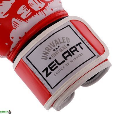 Рукавички боксерські Zelart SKULL BO-5493 Чорний 12 унцій