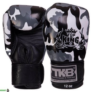 Рукавички шкіряні боксерські TOP KING EmPower Camouflage TKBGEM-03 Камуфляж зелений 18 унції