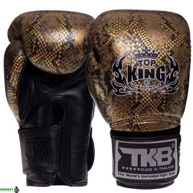 Рукавички шкіряні боксерські TOP KING Super Snake TKBGSS-02 Білий-срібний 14 унції
