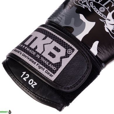 Рукавички шкіряні боксерські TOP KING EmPower Camouflage TKBGEM-03 Камуфляж зелений 18 унції