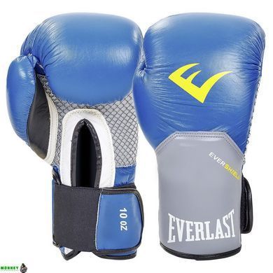 Перчатки боксерские кожаные ELS PRO STYLE ELITE BO-5228 Синий-салатовый 10 унций