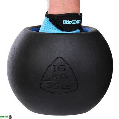 Гіря-дзвін чавунна пофарбована BALL BELL LiveUp LP8047-35LB вага 16кг чорний