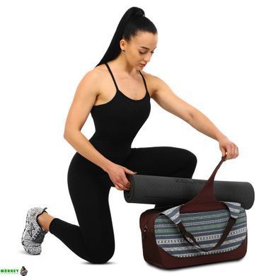 Сумка для фітнесу та йоги KINDFOLK Yoga bag SP-Sport FI-8366-3 сірий-синій