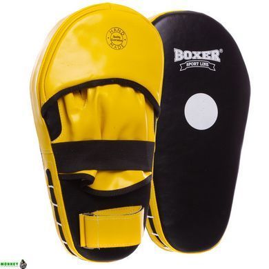 Лапа Пряма подовжена для боксу та єдиноборств BOXER 2007-01 Чорний-синій 40х21х4, 5см 2шт