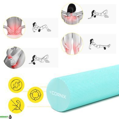 Масажний ролик Cornix EVA+ 45 x 15 см (валик, роллер) XR-0305 Mint
