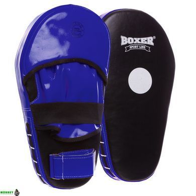 Лапа Пряма подовжена для боксу та єдиноборств BOXER 2007-01 Чорний-синій 40х21х4, 5см 2шт