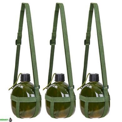 Фляга V-1л с ремнем SP-Sport TY-4836-1 (алюминий, оливковый)