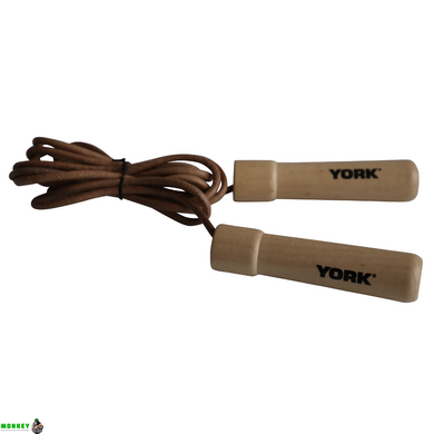 Скакалка York Fitness Leather Skip з дерев&#39;яними ручками