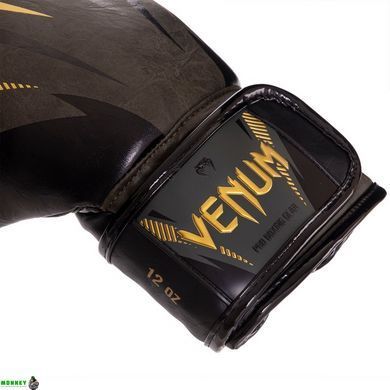 Перчатки боксерские кожаные VENUM IMPACT VN03284-230 16 унций хаки-золотой