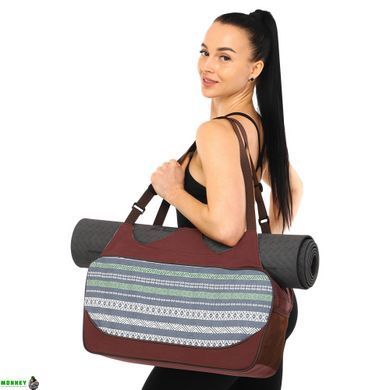 Сумка для фітнесу та йоги KINDFOLK Yoga bag SP-Sport FI-8366-3 сірий-синій