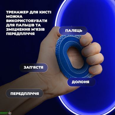 Еспандер кистьовий силіконовий PowerPlay PP-4333 Hand Grip Light 15 кг. Синій