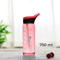 Пляшка для води CASNO 750 мл KXN-1207 Червона з соломинкою