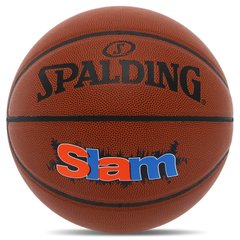 Мяч баскетбольный PU №7 SPALDING 76886Y SLAM (PU, бутил, коричневый)