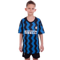 Форма футбольная детская INTER MILAN домашняя 2021 SP-Planeta CO-2458 (р-р 22-30,8-14лет, 120-165см, синий-черный)