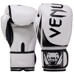 Рукавички шкіряні боксерські на липучці VENUM CHALLENGER VN1108 10-12 унцій білий