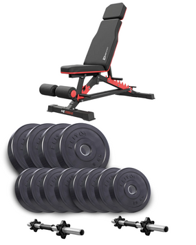 Набор Elitum Titan гантели 2х21кг со скамьей Hop-Sport HS-2090 НВ