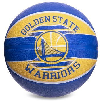 М'яч баскетбольний гумовий SPALDING NBA Team GLDEN Warriors 83515Z №7 синій-жовтий