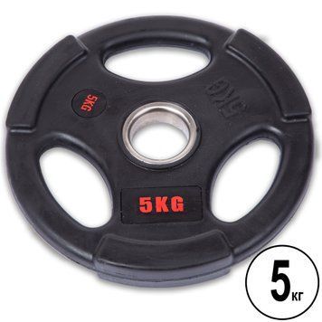 Диски для штанги обгумовані LIFE FITNESS SC-80154B-5 51мм 5кг чорний