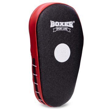 Лапа Пряма подовжена для боксу та єдиноборств BOXER 2008-01 Чорний-червоний 38х18х4, 5см 2шт