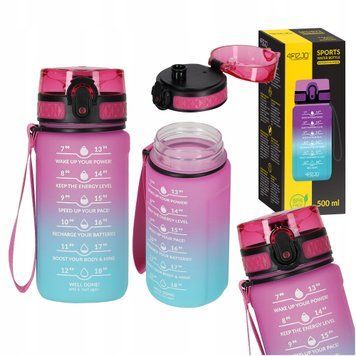 Пляшка для води спортивна 4FIZJO 500 мл Pink/Sky Blue (P-5905973400749)