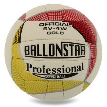 Мяч волейбольный BALLONSTAR SV-4W Белый-красный №5 PU