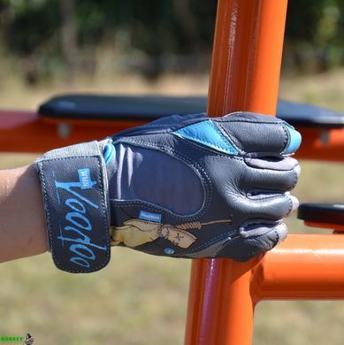 Перчатки для фитнеса MadMax MFG-921 Voodoo Mid grey/light blue M