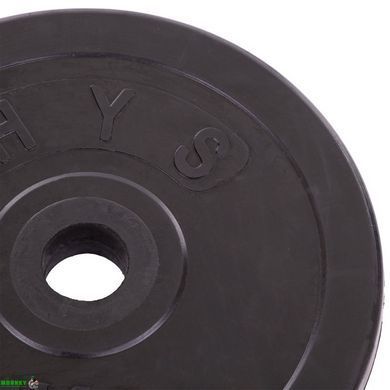 Диски для штанги обгумовані SHUANG CAI SPORTS ТА-1443-5 30мм 5кг чорний