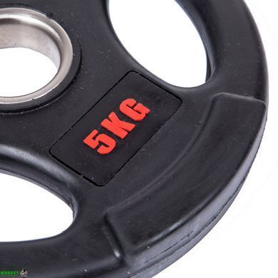 Диски для штанги обгумовані LIFE FITNESS SC-80154B-5 51мм 5кг чорний