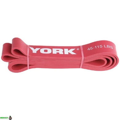 Резинка для фитнеса York 25-50 кг - 2080x45x4,5 мм, красный