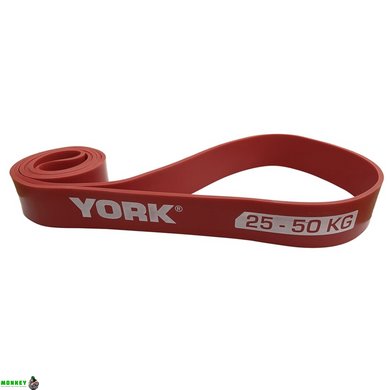 Резинка для фитнеса York 25-50 кг - 2080x45x4,5 мм, красный