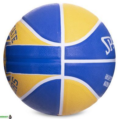 Мяч баскетбольный резиновый SPALDING NBA Team GLDEN Warriors 83515Z №7 синий-желтый