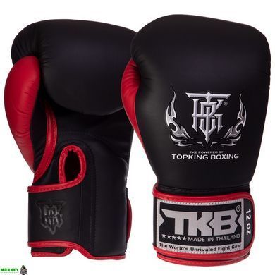 Перчатки боксерские кожаные TOP KING Reborn TKBGRB Черный-синий 10 унции