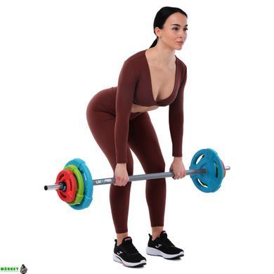 Штанга для фитнеса (фитнес памп) LiveUp LP8031 длина-1,4м 25мм 20кг разноцветный
