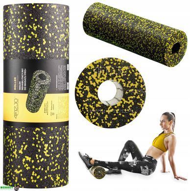 Масажний ролик 4FIZJO EPP PRO+ 45 x 14.5 см (валик, роллер) гладкий Black/Yellow (P-5907739310583)