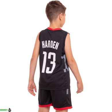 Форма баскетбольна підліткова NB-Sport NBA HOUSTON 13 BA-0968 M-2XL чорний-червоний