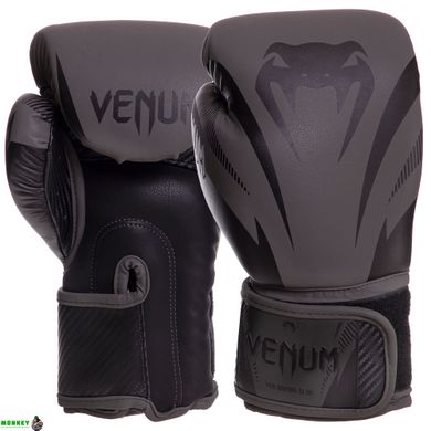 Боксерські рукавиці шкіряні VENUM IMPACT VN03284-114 10-14 унцій чорний