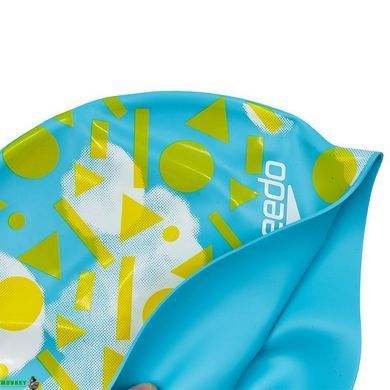 Шапочка для плавання дитяча SPEEDO JUNIOR SLOGAN PRINT 808386B955 блакитний-жовтий