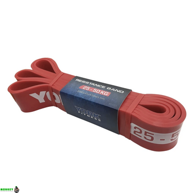 Резинка для фитнеса York 25-50 кг - 2080x45x4,5 мм, красный