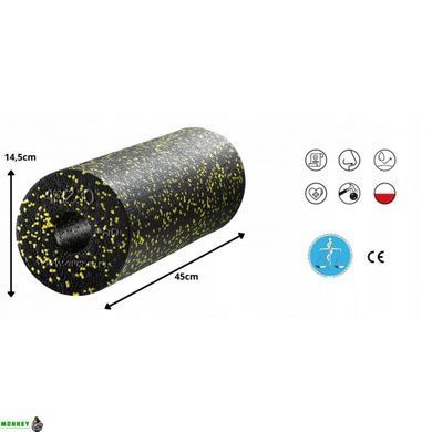 Масажний ролик 4FIZJO EPP PRO+ 45 x 14.5 см (валик, роллер) гладкий Black/Yellow (P-5907739310583)
