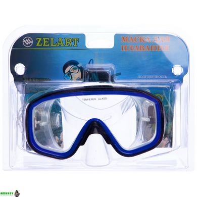 Маска для плавання Zelart M138-PVC білий-синій