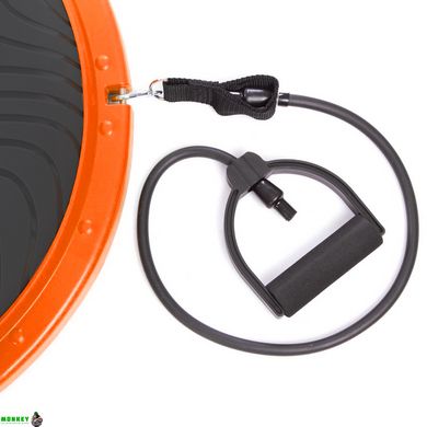 Полусфера для фитнеса с эспандерами BOSU Zelart BS-8226 черный оранжевый