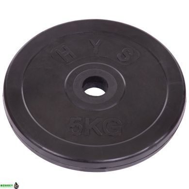 Блины (диски) обрезиненные SHUANG CAI SPORTS ТА-1443-5 30мм 5кг черный
