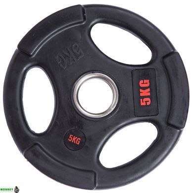 Диски для штанги обгумовані LIFE FITNESS SC-80154B-5 51мм 5кг чорний