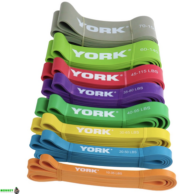 Резинка для фитнеса York 25-50 кг - 2080x45x4,5 мм, красный