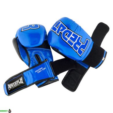 Боксерские перчатки PowerPlay 3017 синие карбон 12 унций