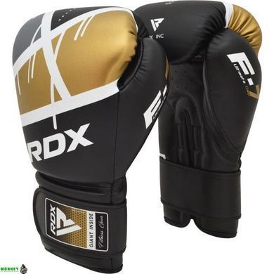 Боксерські рукавиці RDX F7 Ego Black Golden 12 унцій (капа у комплекті)