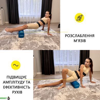 Масажний ролик Cornix EVA+ 45 x 15 см (валик, роллер) XR-0306 Blue