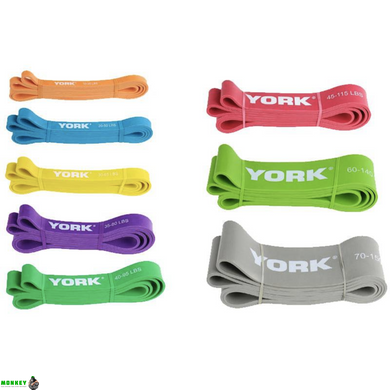 Резинка для фитнеса York 25-50 кг - 2080x45x4,5 мм, красный